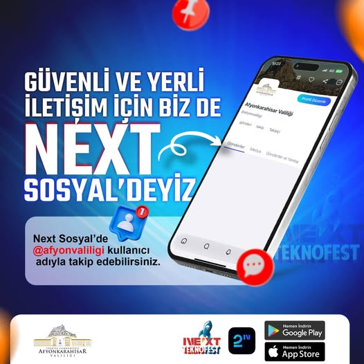 Afyon Valiliği NEXT Sosyal Platformunda