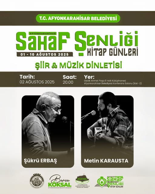 Şiir ve Müzik Dolu Akşam Afyonkarahisar'da!