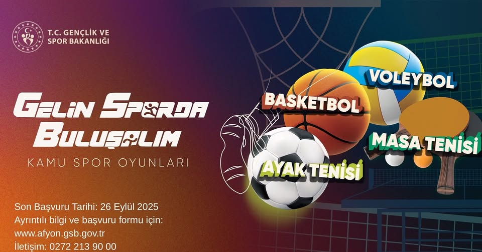 Afyonkarahisar'da Kamu Spor Oyunları Başlıyor: Başvurular Başladı